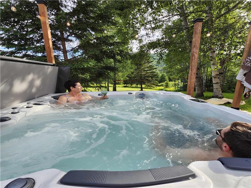 SPA & Wood log chalet. Near Lac Taureau