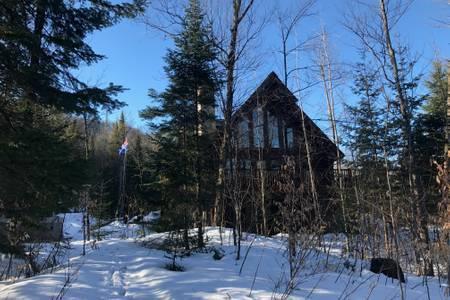 Chalet bois rond au bord du lac - Le Grizzly