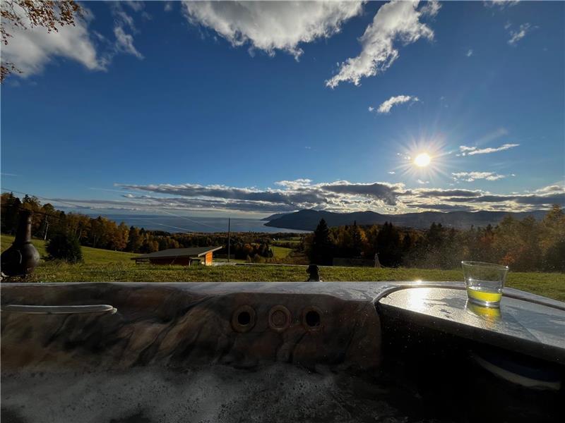 Chalet renové avec vues spectaculaires, piscine et spa