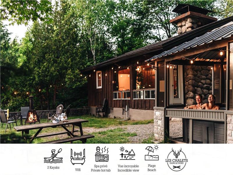 Les chalets dans le nord ( SPA - BORD DE L'EAU - PLAGE PRIVÉE - KAYAK - PÉDALO )
