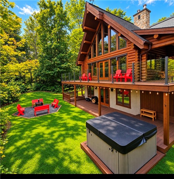 Chalet Mysa spa, fireplace and relaxation
