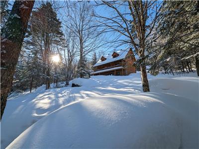 CHALET PIC-BOIS, 3 rooms, SPA, STREAM, DOCK, LAKE, PING-PONG, KAYAK, SUP, SAINT-ADOLPHE-D'HOWARD