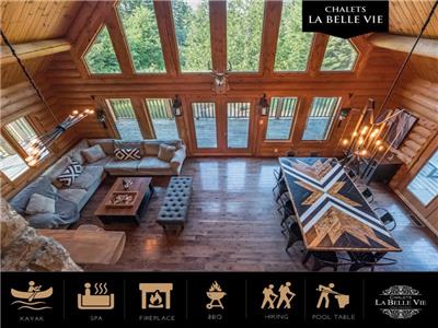 Chalet TARZAN  -  Bois rond/ Spa/ Nature/ prs Mont-Tremblant/16 personnes