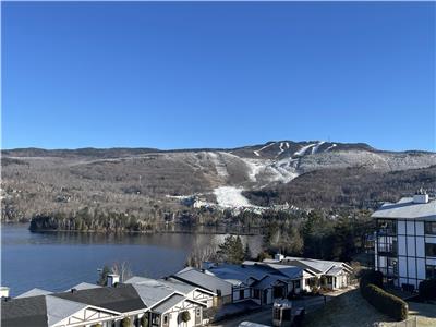 Chaleureux Condo Pinoteau, foyer, Vue de la Montagne