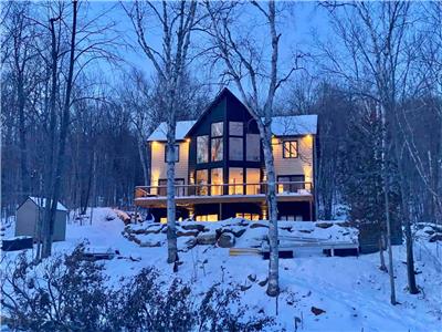 Luxueux Chalet Bord de l'eau, 100' de PLAGE Sable, SPA+ Table Billard