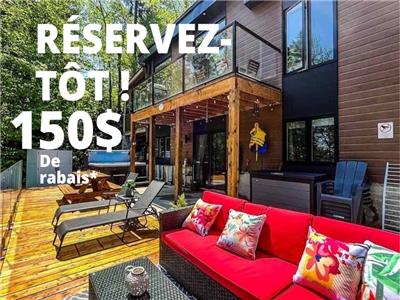 La Chic Cabane /WATERFRONT/SPA/FIREPLACE/GAZEBO/INTERNET/KAYAKS/PADDLE BOARD/PEDALO*CITQ_304511