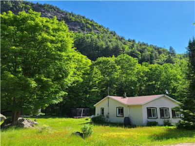 Cottage surronded by trees and a mountain - step away from the river and nice falls