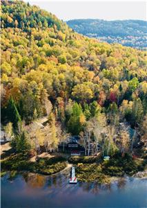 SAUF AU CHALET - LE HÉRON (BORD DE LAC, SPA, COUCHERS DE SOLEIL, KAYAKS-PADDLE, 4 CHAMBRES FERMÉES)