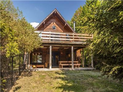 Wood house by the lake