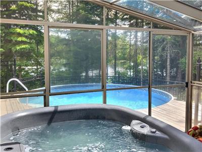 Chalet Bord du Lac avec Piscine Chauffee, SPA, Billard - 14 personnes