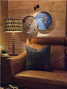 Scandinavian log cabin steps from the village of Saint-Sauveur