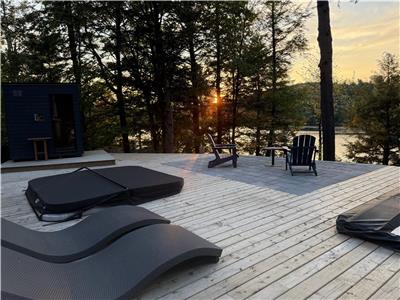 Shared lakeside cottage with private spa