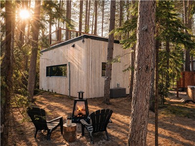 Unique tiny cabins site | Private hot tub, beach, volleyball, pets allowed
